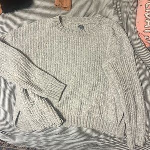 Aerie super soft grey / silver crew neck sweater